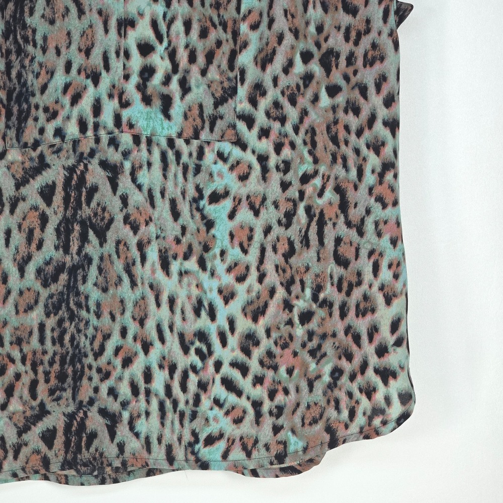 J Crew Leopard Print Blouse Women Small Sleeveless Keyhole Neck Colorful Mobwife - Picture 12 of 16